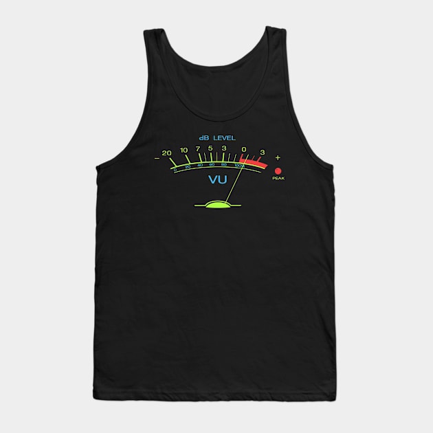 Volume VU Meter Vintage Audio Recording Studio Gear Guitar Musician Gift Tank Top by blueversion